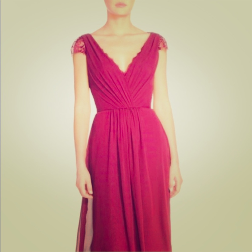 *HOST PICK* Hayley Paige Burgundy Wine Red Dress